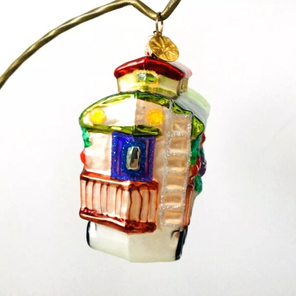 NEW Rare Christopher Radko NORTH POLE EXPRESS TRAIN CART Hand Made Glass Ornamet - Picture 4 of 8